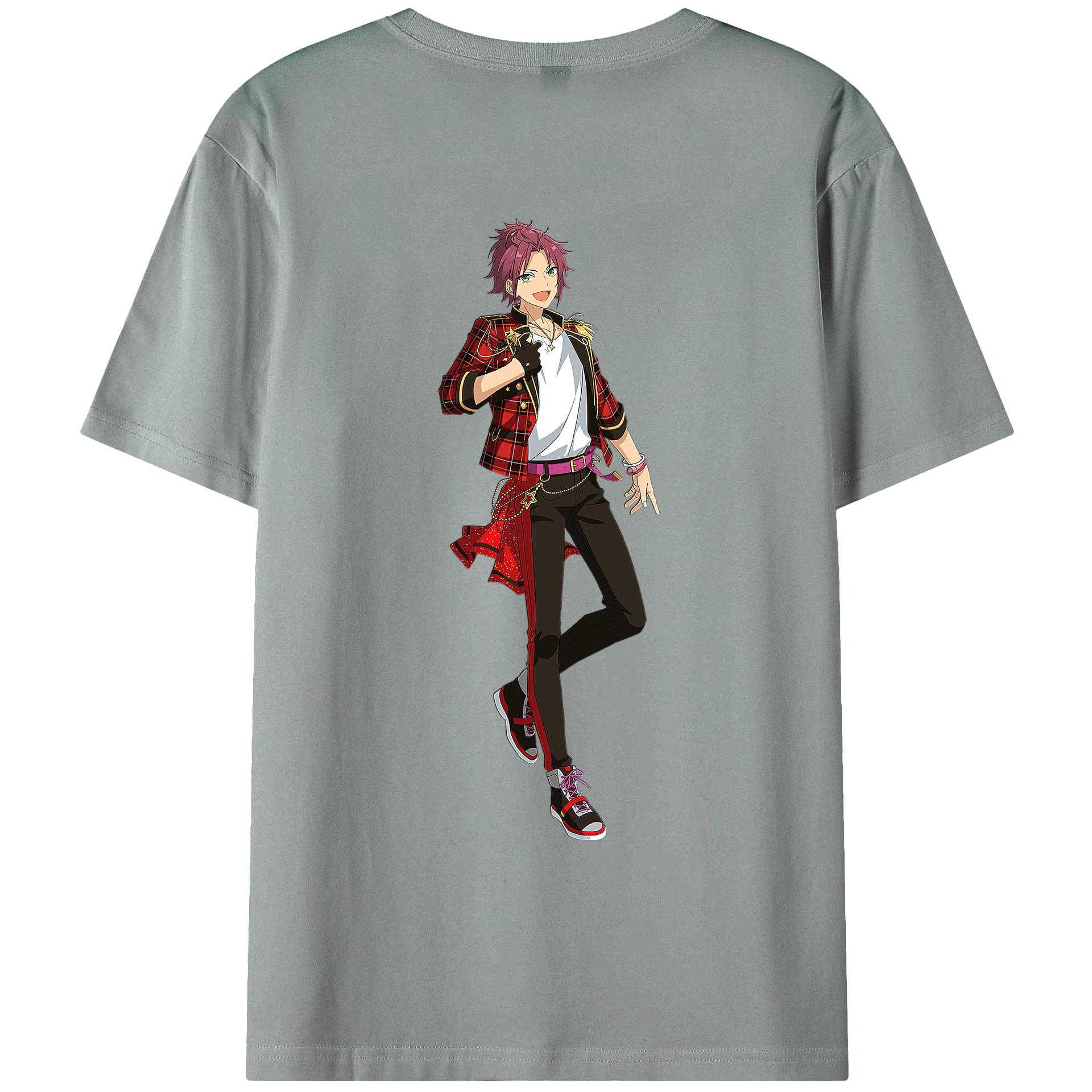 （画像用） あんさんぶるスターズ! Ensemble Stars 綿100％ メンズ半袖Tシャツ（バックプリント） 通気性